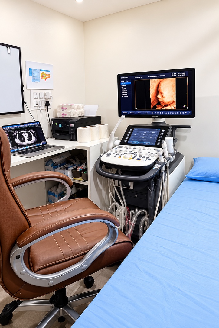Ultrasound room and imaging setup at Accuscan